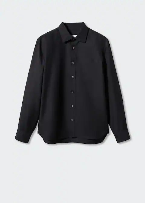 Linen Shirt - Men's Loose Fit Long Sleeve Button-Up Shirt
