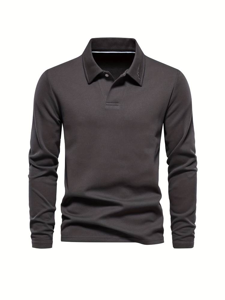 Men's Polo Shirt | Collared | Plain | Long Sleeve Shirts | Long Sleeve T-Shirts