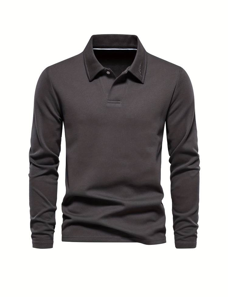Men's Polo Shirt | Collared | Plain | Long Sleeve Shirts | Long Sleeve T-Shirts