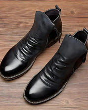Leather Boots - Stylish - Zipper - Ankle Boots - Men's Boots