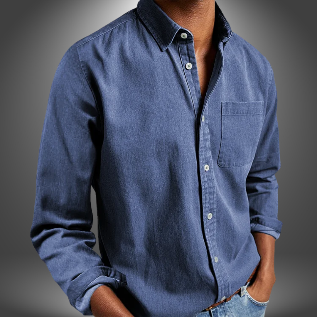 Denim Shirt | Long Sleeve | Regular Fit | Button-Up Shirt | Men's Shirts