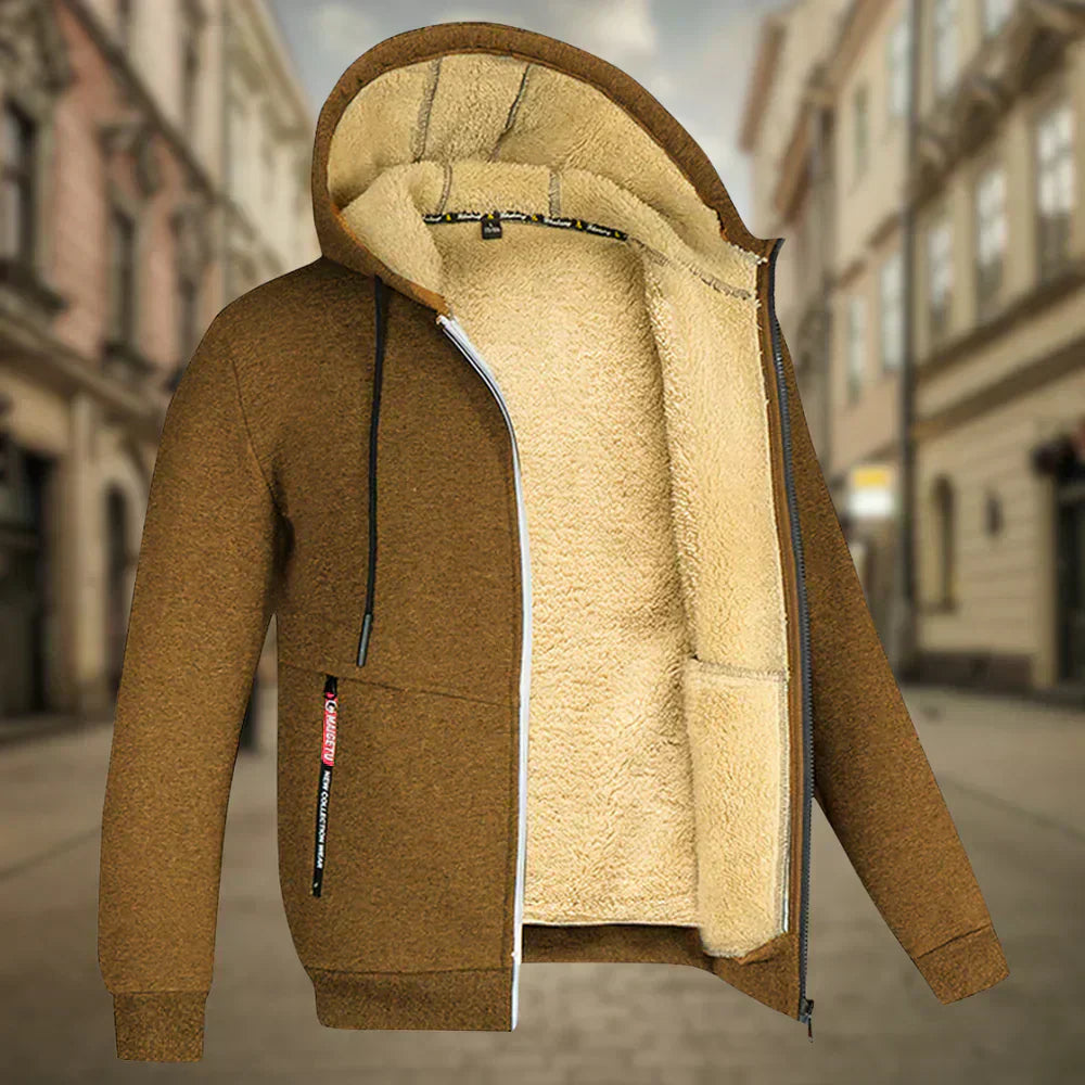 Fleece Hoodie Jacket - Winter - Warm - Zip-Up Hoodie - Men's Hoodie