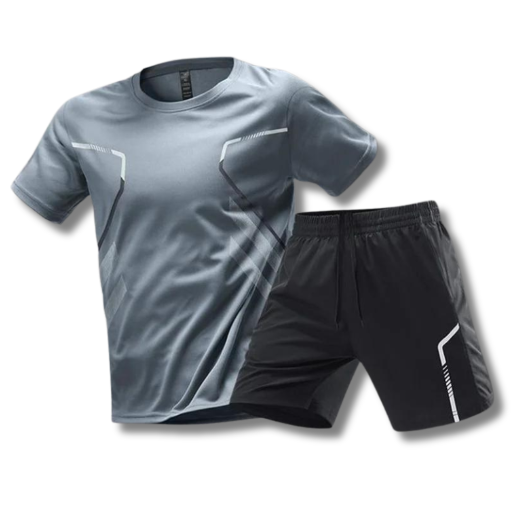 Activewear Set - T-Shirt - Shorts - Gym Clothes - Exercise Clothes for Men 