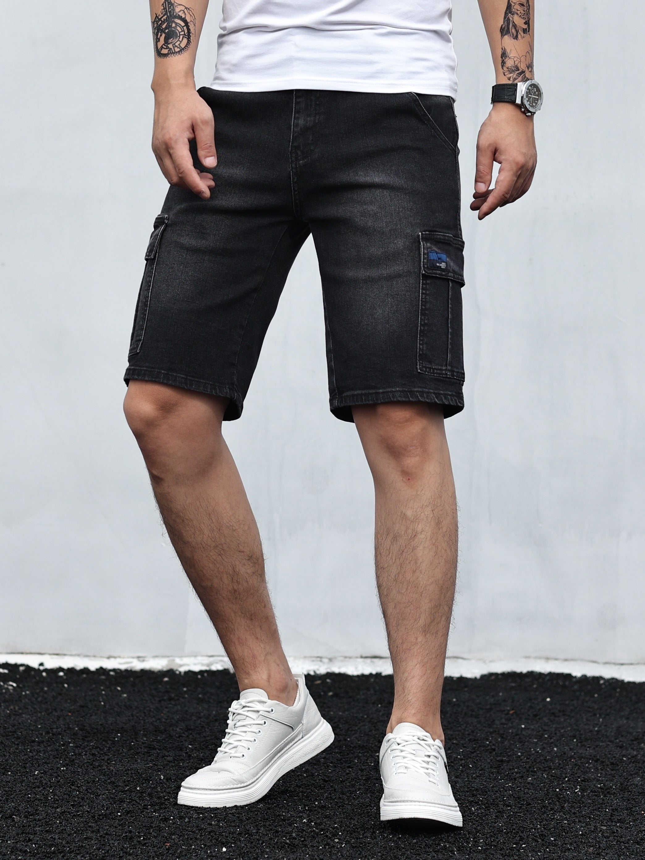 Denim Cargo Shorts | Casual | Stretch | Denim Shorts | Men's Shorts