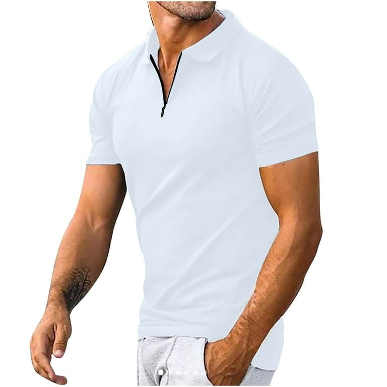 Polo Shirt - Collared - Quarter Zip - Polo T-Shirt - Men's Clothing