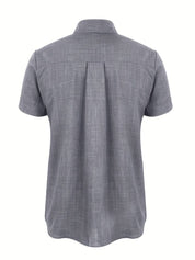 Short Sleeve Shirt - Men's Lightweight Collared Button-Up Shirt