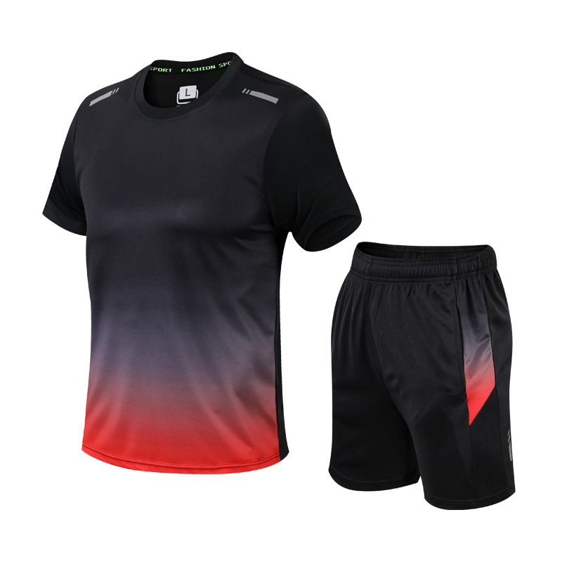 Men's Gym Set - Two-Piece - Quick Dry - Shorts and T-Shirt Set - Exercise Clothes for Men