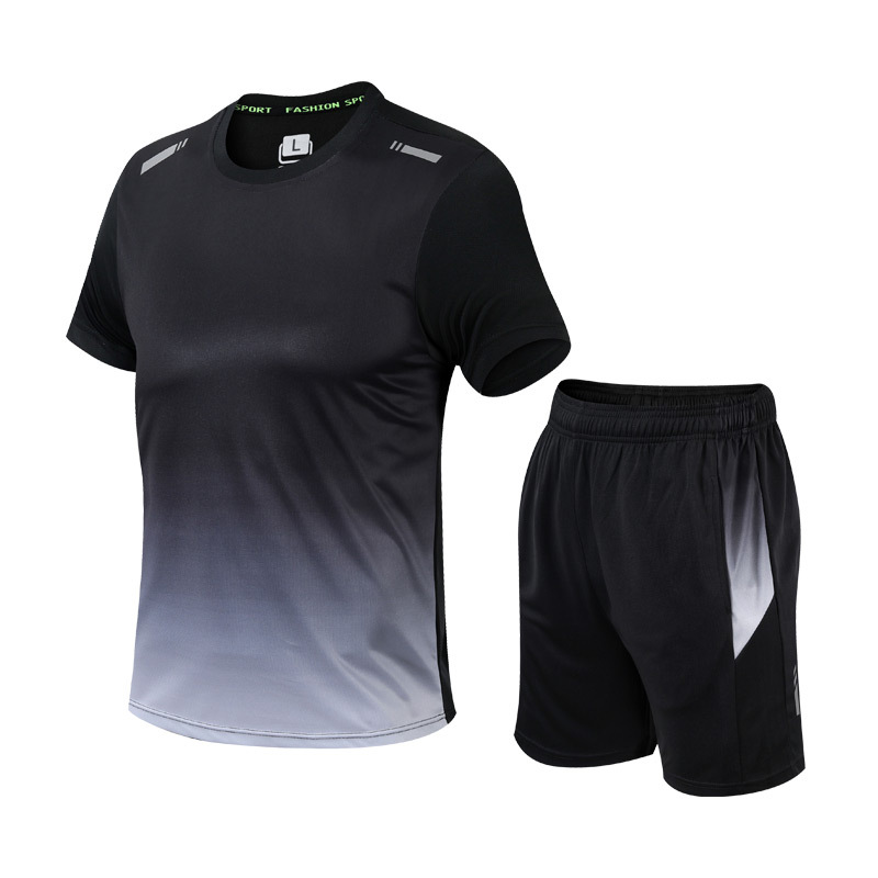 Men's Gym Set - Two-Piece - Quick Dry - Shorts and T-Shirt Set - Exercise Clothes for Men