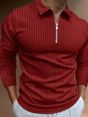 Long Sleeve Polo Shirt | Quarter Zip | Slim Fit | Half Zip Polo | Men's Jumper