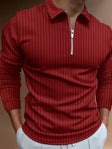 Long Sleeve Polo Shirt | Quarter Zip | Slim Fit | Half Zip Polo | Men's Jumper