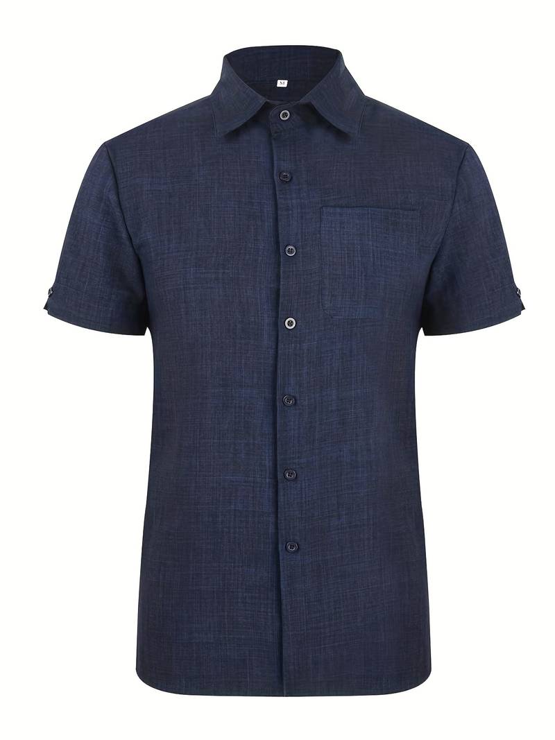 Short Sleeve Shirt - Men's Lightweight Collared Button-Up Shirt