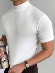 High Neck T-Shirt | Short Sleeve | Turtleneck | Men's T-Shirt | Men's Clothing