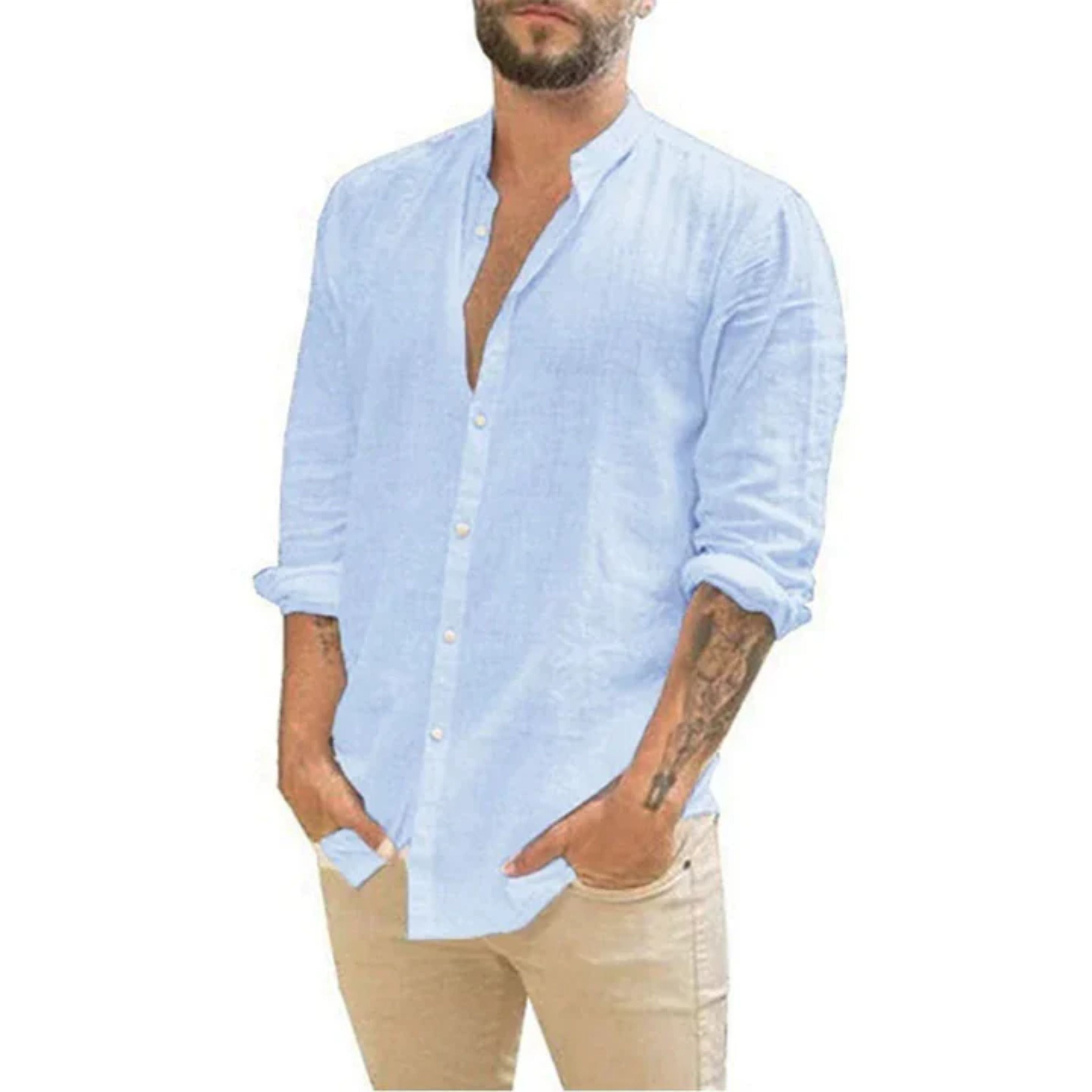 Linen Shirt | Lightweight | Long Sleeve | Button-Up Shirt | Men's Summer Shirts