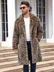 Faux Fur Coat - Men's Fluffy Mid Length Fake Fur Winter Coat
