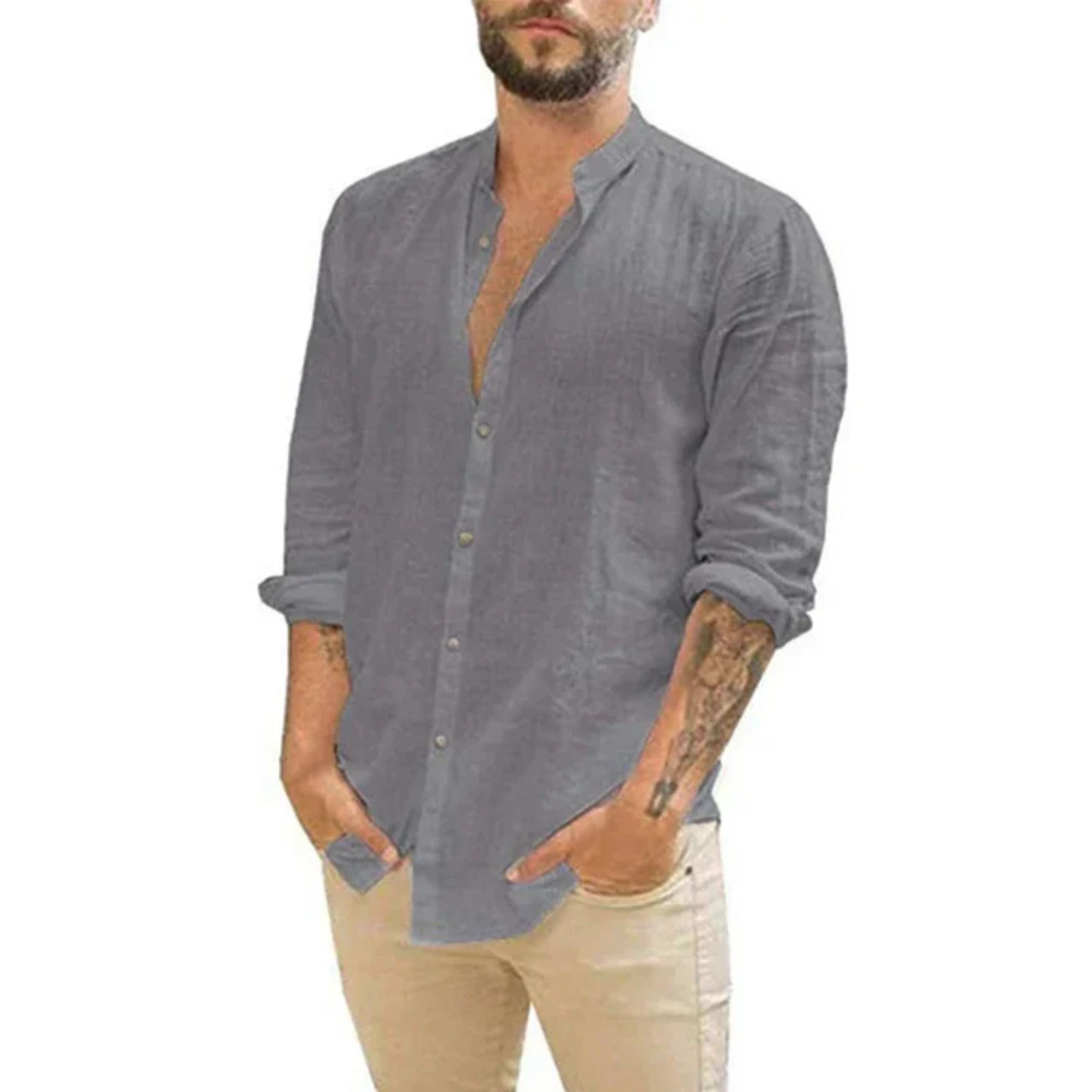 Linen Shirt | Lightweight | Long Sleeve | Button-Up Shirt | Men's Summer Shirts