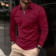 Long Sleeve Polo - Men's Collared Quarter Zip Polo Shirt