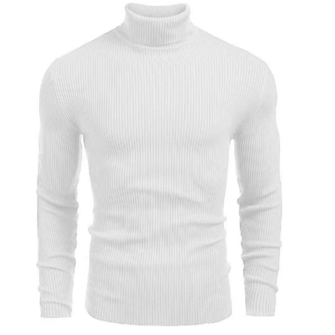 Roll Neck Jumper - Men's Slim Fit Knitted Turtleneck Sweater