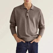 Polo Sweatshirt - Collared - Long Sleeve - Polo Jumper - Men's Clothing