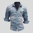 Denim Shirt - Long Sleeve - Slim Fit - Button-Up Shirt - Men's Shirts