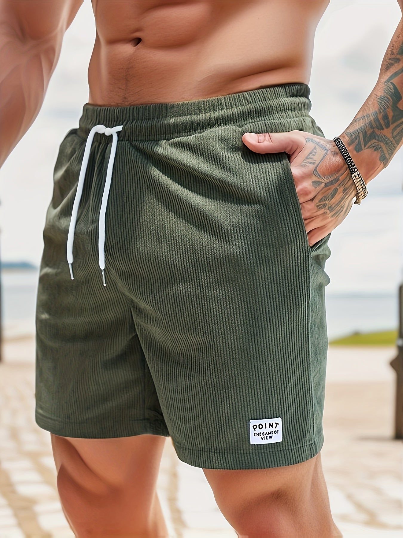 Men's Cord Shorts | Corduroy | Elastic Waist | Shorts for Summer | Men's Shorts