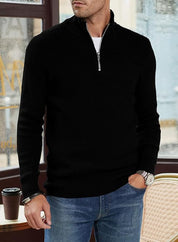 Quarter Zip Jumper | Knitted | Rib Knit | Polo Sweater | Men's Half Zip Jumper