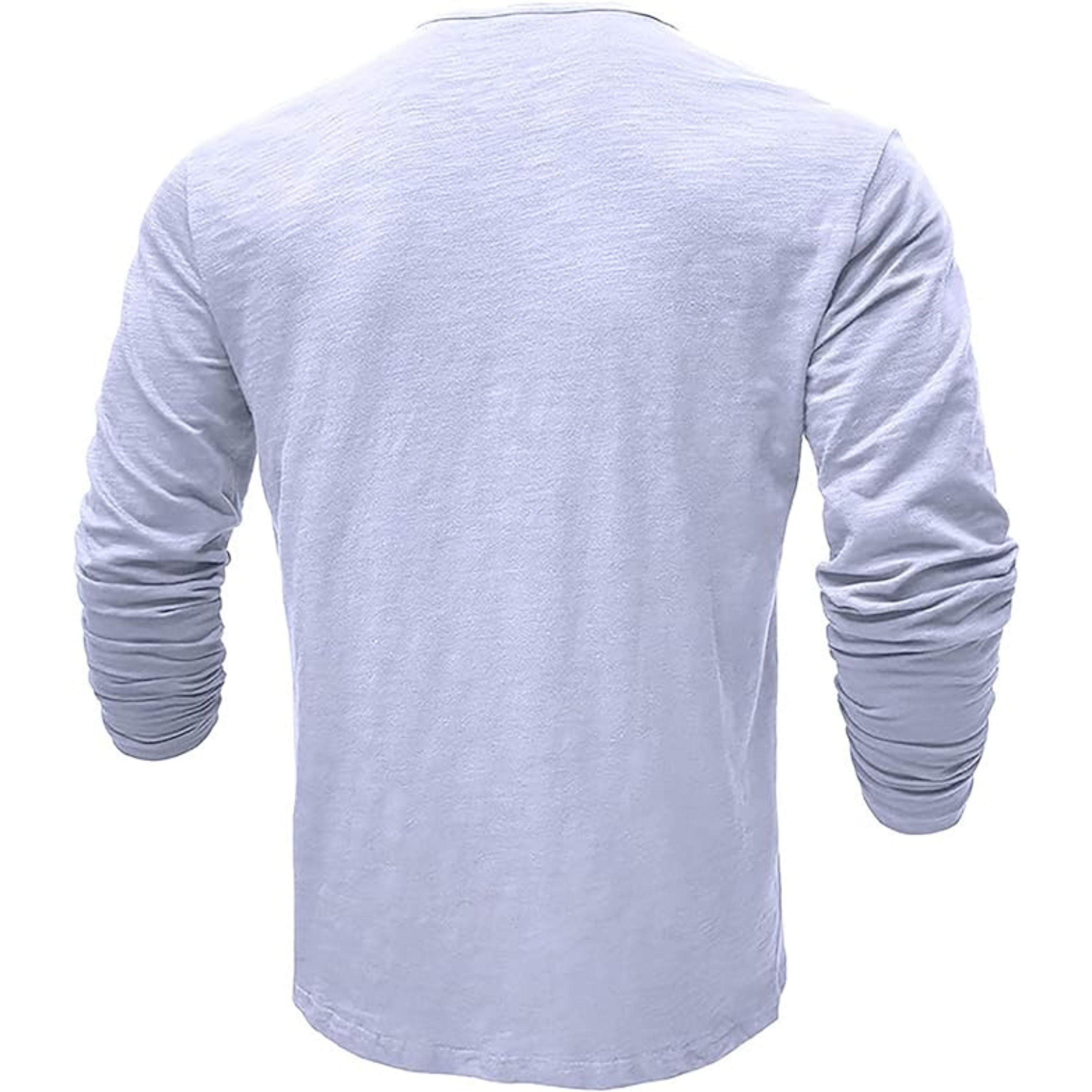 Long Sleeve T-Shirt - Men's Casual Plain Buttoned Up Henley Shirt