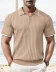 Knit T-Shirt - Collared - Quarter Zip - Polo Shirt - Men's Shirt
