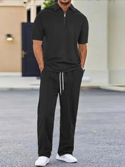 Shirt and Pants Set - Short Sleeve - Polo Shirt - Two-Piece Set - Men's Clothing