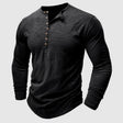 Long Sleeve T-Shirt - Men's Casual Plain Buttoned Up Henley Shirt