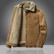 Corduroy Jacket - Casual - Fleece Lined - Winter Jacket - Men's Jacket