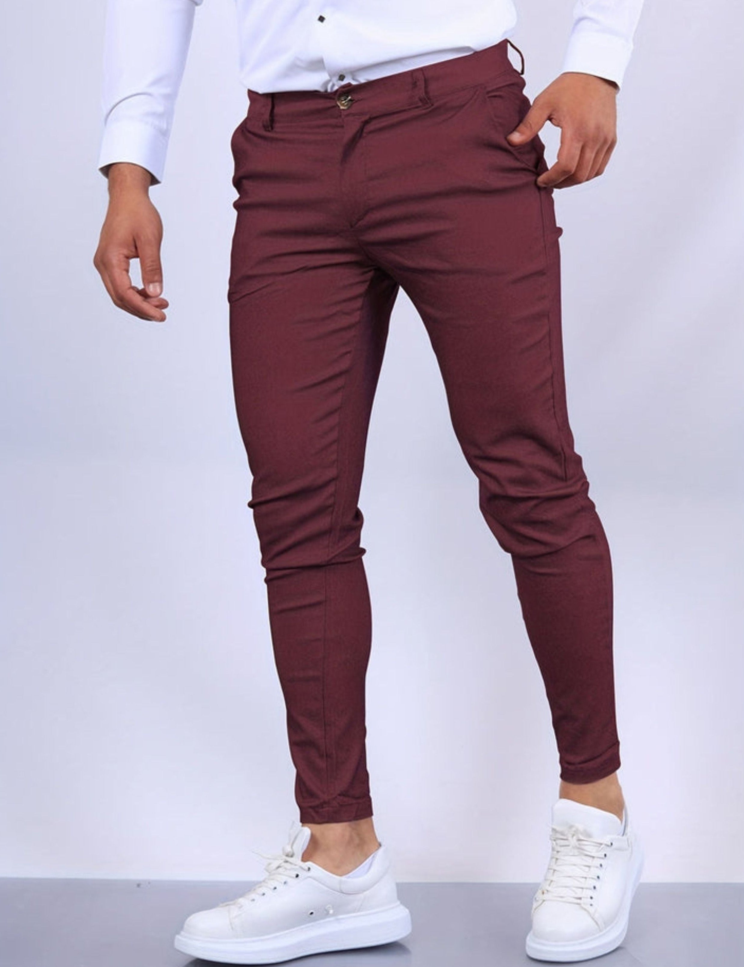 Skinny Chinos - Men's Casual Stretch Slim Fit Chino Pants