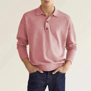 Polo Sweatshirt - Collared - Long Sleeve - Polo Jumper - Men's Clothing