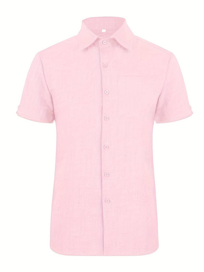 Short Sleeve Shirt - Men's Lightweight Collared Button-Up Shirt