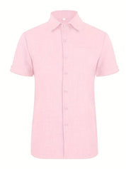 Short Sleeve Shirt - Men's Lightweight Collared Button-Up Shirt