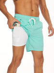 Swim Shorts - Men's Drawstring Quick Dry 2-in-1 Board Shorts