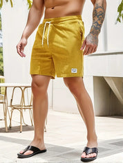 Cord Shorts - Men's Elastic Waist Corduroy Summer Shorts
