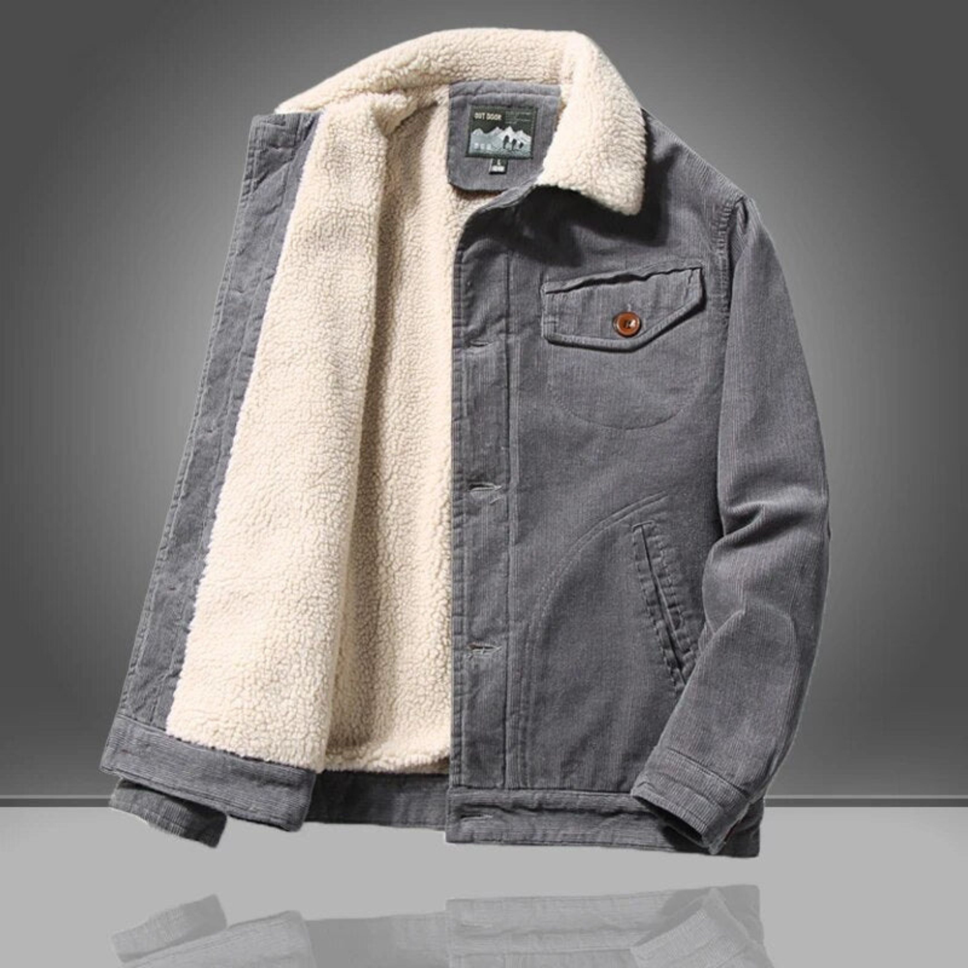 Corduroy Jacket - Casual - Fleece Lined - Winter Jacket - Men's Jacket