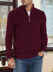 Quarter Zip Jumper | Knitted | Rib Knit | Polo Sweater | Men's Half Zip Jumper
