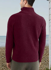 Quarter Zip Jumper | Knitted | Rib Knit | Polo Sweater | Men's Half Zip Jumper