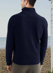 Quarter Zip Jumper | Knitted | Rib Knit | Polo Sweater | Men's Half Zip Jumper