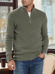 Quarter Zip Jumper | Knitted | Rib Knit | Polo Sweater | Men's Half Zip Jumper
