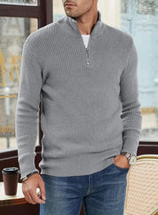 Quarter Zip Jumper | Knitted | Rib Knit | Polo Sweater | Men's Half Zip Jumper