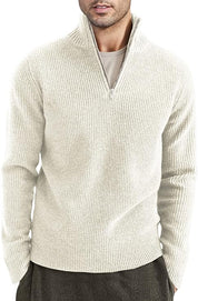 Quarter Zip Jumper | Knitted | Rib Knit | Polo Sweater | Men's Half Zip Jumper