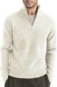Quarter Zip Jumper | Knitted | Rib Knit | Polo Sweater | Men's Half Zip Jumper