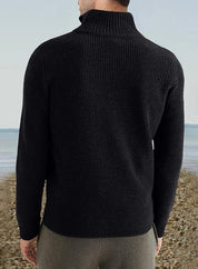 Quarter Zip Jumper | Knitted | Rib Knit | Polo Sweater | Men's Half Zip Jumper