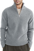 Quarter Zip Jumper | Knitted | Rib Knit | Polo Sweater | Men's Half Zip Jumper