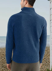 Quarter Zip Jumper | Knitted | Rib Knit | Polo Sweater | Men's Half Zip Jumper
