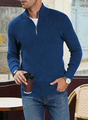Quarter Zip Jumper | Knitted | Rib Knit | Polo Sweater | Men's Half Zip Jumper
