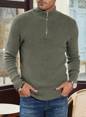 Quarter Zip Jumper | Knitted | Rib Knit | Polo Sweater | Men's Half Zip Jumper
