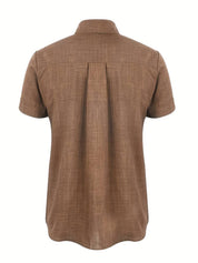 Short Sleeve Shirt - Men's Lightweight Collared Button-Up Shirt